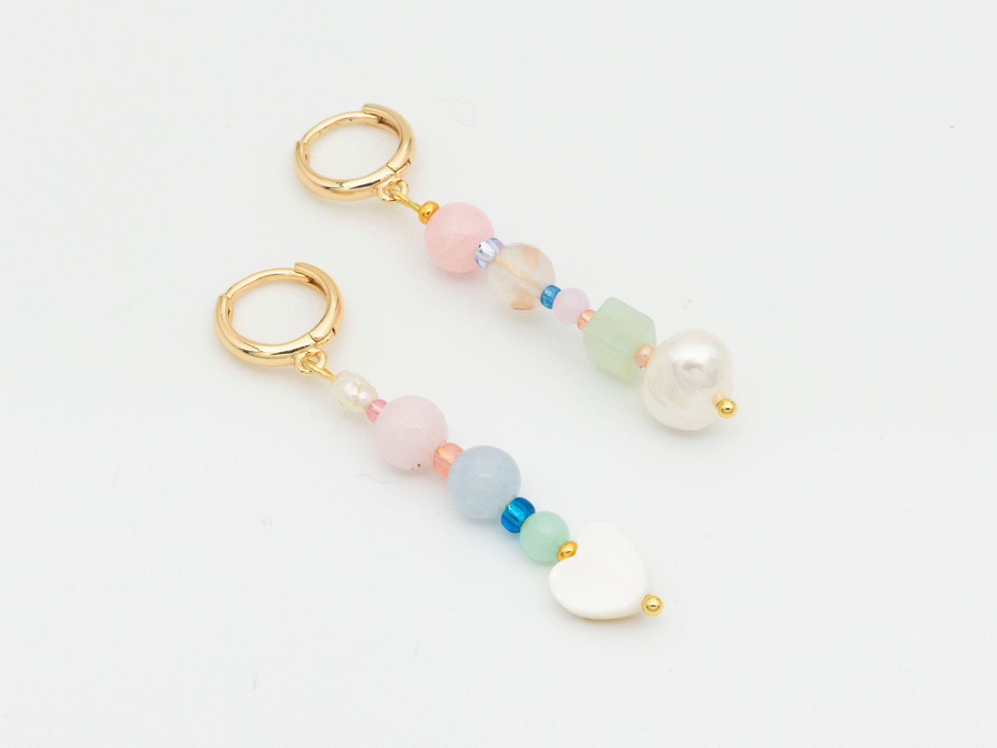 Hearts and Pearls Mismatched Earrings