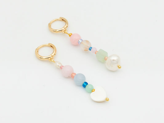 Hearts and Pearls Mismatched Earrings